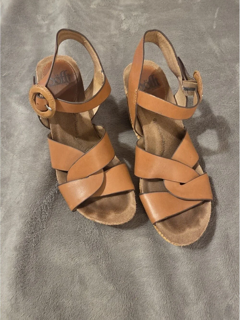 Sofft Brown Leather Platform Wedges | High Heels, Size 6